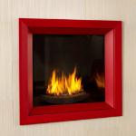 Regency Sunrise Direct Vent Fireplace shown with optional Red Surround