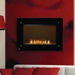 Napoleon EF39 HD Electric Fireplace - designed for eye level location perfect below a flat screen TV;  5000 btu heating; easy install Crystaline glass or 4 optional glass colors   7" depth for flush mounting 
