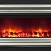 Portland Willamette Wall Mount Fireplace with Cooper Trim in Brushed Nickel - other finishes available;  Stock 35 1/2W" and 39"W Models - optional trims and finishes