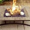 Firepit with with ring burner and black glass