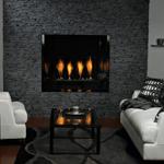 Chateau Contemporary Direct Vent Fireplace by White Mountain Hearth / Empire Comfort Systems – shown with jet-style burners; also available with conventional logs; 36” and 42” - Models for Natural or LP Gas