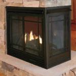 Kozy Heat Trimont Traditional Multi-view Direct Vent Fireplace installs as a See-Thru or three sided Peninsula/Pier with the optional pier conversion kit. Quick latch glass door; Optional decorative doors, fronts and accessories.  Available for Natural or LP Gas