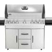 Lex /Mirage M730RSBI Cabinet Model with four stainless burners; one infrared bottom burner and flush mount stainless sideburner I-Glow igniton, easy glide drawers with ice bucket. Model for Natural or LP Gas