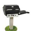 H4-PK2N Deluxe Natural Gas Grill Package 2, Includes: H4X Grill head with Briquettes, 48-inch Stainless In-Ground Post; with one drop down side shelf -  ships in two cartons.
