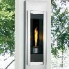 GSST8  -6,000 BTU's Modern outdoor torch slim, single, flame design with decorative glass embers; vent-free; electronic ignition; stainless steel, powder coated and porcelain materials; Built-in GFI circuit breaker for easy outdoor installation; Porcelain Panels standard.  Natural or LP Gas.
