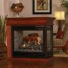 Tahoe 36" Direct Vent Peninsula Fireplace with Rock Creek Refractory Logs - 35,000 Btu Vista Burner shown with Banded Brick liner and Peninsula Mantel and Base in Nutmeg - Natural or LP Gas