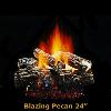 Blazing Pecan sets feature deep bark and natural char textures with one piece front logs.  Blazing Pecan sets are offered in 18", 21", 24", 27" and 30" sizes, and See-Thru models.  Available with RGA2-72 or ANSI Z21.60 certification, and in natural gas or liquid propane configurations.  24" shown. 