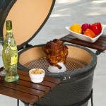 Kamado Joe Grilling with chicken stter grilling chicken