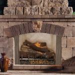 FMI Venetian Outdoor Stainless  Vent-free Firebox - 36" or 42"  Stacked or Herringbone Brick in Warm Red or Ivory.  Add Giant Timber logs sets 24" to 36" to complete - 