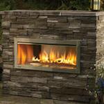 Regency HZ042 Fireplace with Stainless Faceplate, Heat Deflector and Burner with Copper Glass Crystals; Tempered Glass Windshield; Optional colors available; Ceramic Logs optional. Models for Natual or LP Gas
