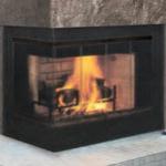 FMI Inglenook, Enticer, Savannah Windsor, Monterey Peninsula,  Multi View and See-Thru wood burning fireplaces - clean face or louvered uses 8" or 12" FMI pipe per Model.