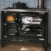 Deva Cook Stove: 46,000 BTUs; EPA Rating: EPA Exempt; Maximum Log Length: 17"; Oven with window: 17.25”  wide, 15” high, and nearly 17” deep; 1.6 cubic foot firebox; Holds up to 32 lbs. of wood; Flue 6” Top or Rear exit; Finish Black Enamel 