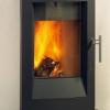 Tula:  Heats up to: 1,300 sq. ft.; Size: 30,000 BTUs; EPA Rating: 2.5 grams per hour; Efficiency: 88%; Maximum Log Length: 17" (loaded vertically); 1.15 cu. ft. firebox; Flue 6” Top exit; outside air kit; Umbra or charcoal finish
